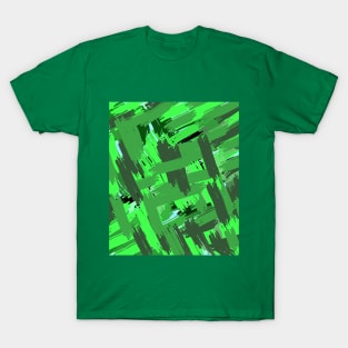 Green Abstract strokes design T-Shirt